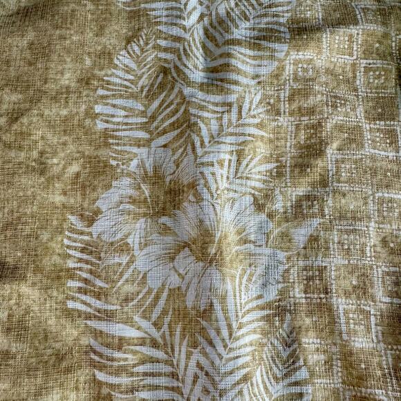 Tommy Bahama Men's XXL Khaki White Tropical Palm Silk Button Up Hawaiian Shirt - Picture 5 of 7